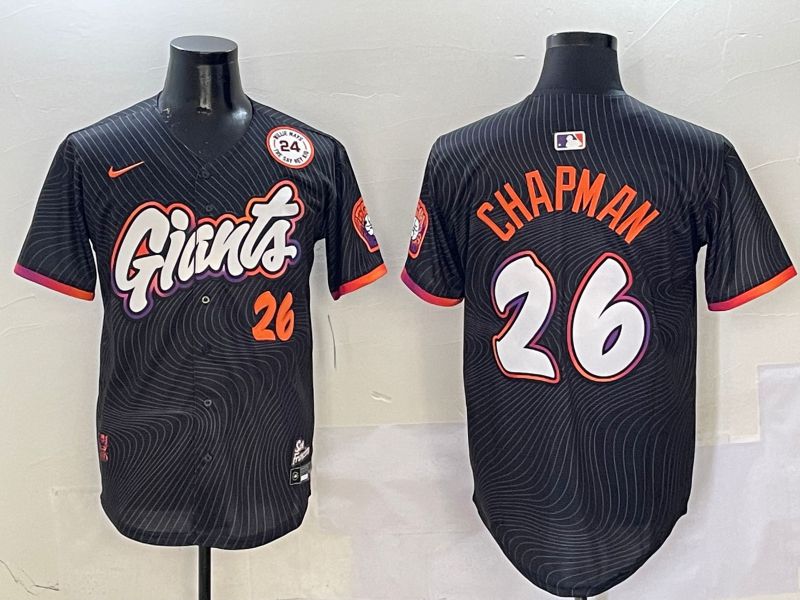 Men San Francisco Giants #26 Chapman Black Second generation Joint Name Nike 2025 MLB Jersey style 11->san francisco giants->MLB Jersey